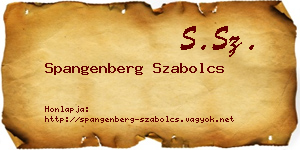 Spangenberg Szabolcs névjegykártya
